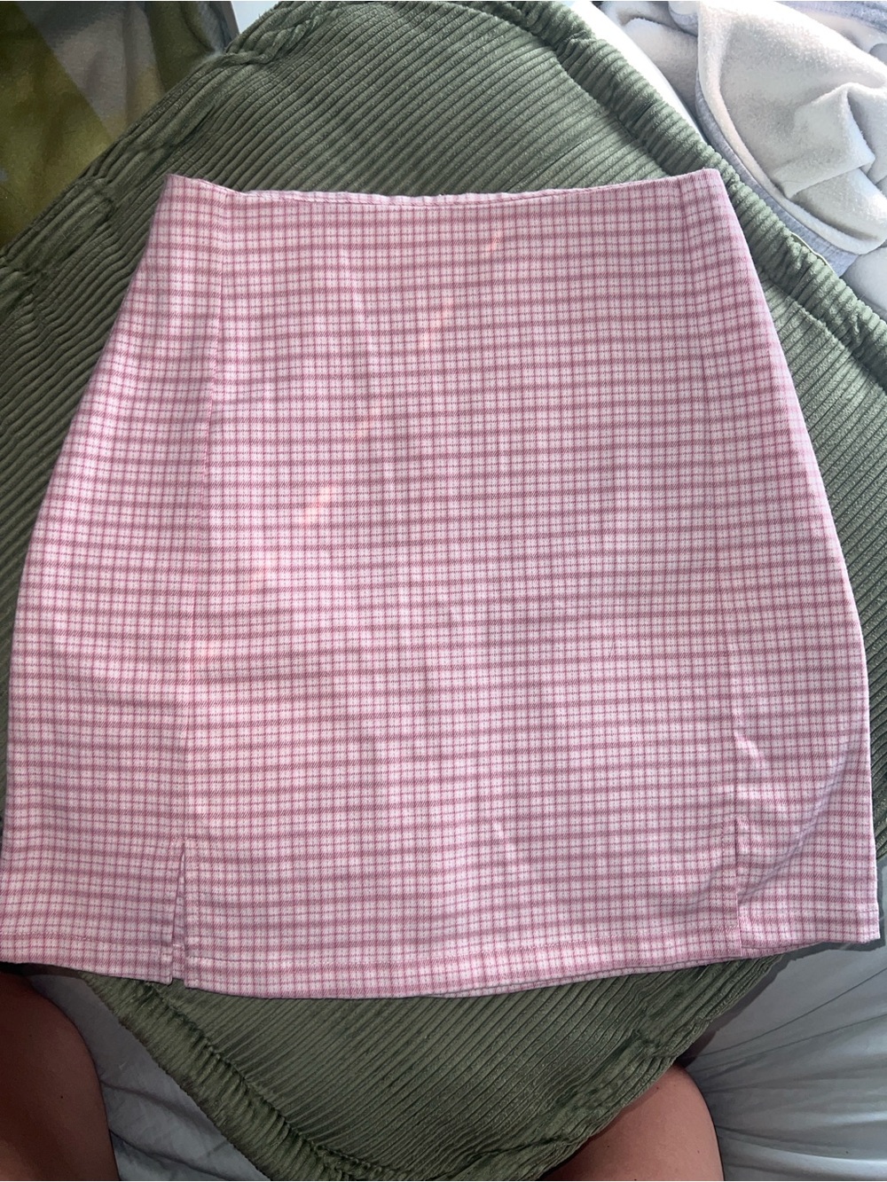 Brandy Melville Pink Check Mini Skirt